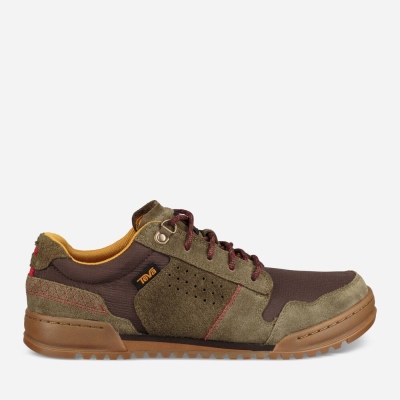 Teva Highside '84 - Men's Teva Sneakers - Dark Olive / Brown | India (KYJC29683)